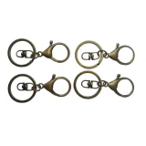 Lobster Clasp Keychain Antique Bronze - 4pc