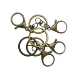 Lobster Clasp Keychain Antique Bronze - 4pc
