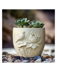 Silicone Planter Mould – Bird & Flower