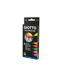 Giotto Fluo Brush Pen – 6 Piece