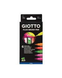 Giotto Fluo Brush Pen – 6 Piece