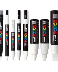 Posca Paint Markers – 8 Assorted Tips – White