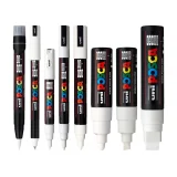 Posca Paint Markers - 8 Assorted Tips - White
