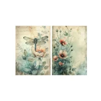 Decoupage Paper A4 – Dragonfly Blossom