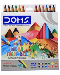 Doms Mega Triangle Colour Pencils – 12 Shades