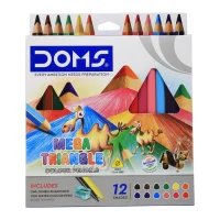 Doms Mega Triangle Colour Pencils – 12 Shades