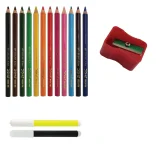 Doms Mega Triangle Colour Pencils - 12 Shades