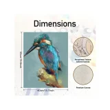 Paint by Numbers - Kingfisher Bird on Branch
