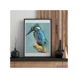 Paint by Numbers - Kingfisher Bird on Branch