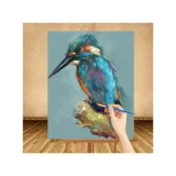 Paint by Numbers - Kingfisher Bird on Branch