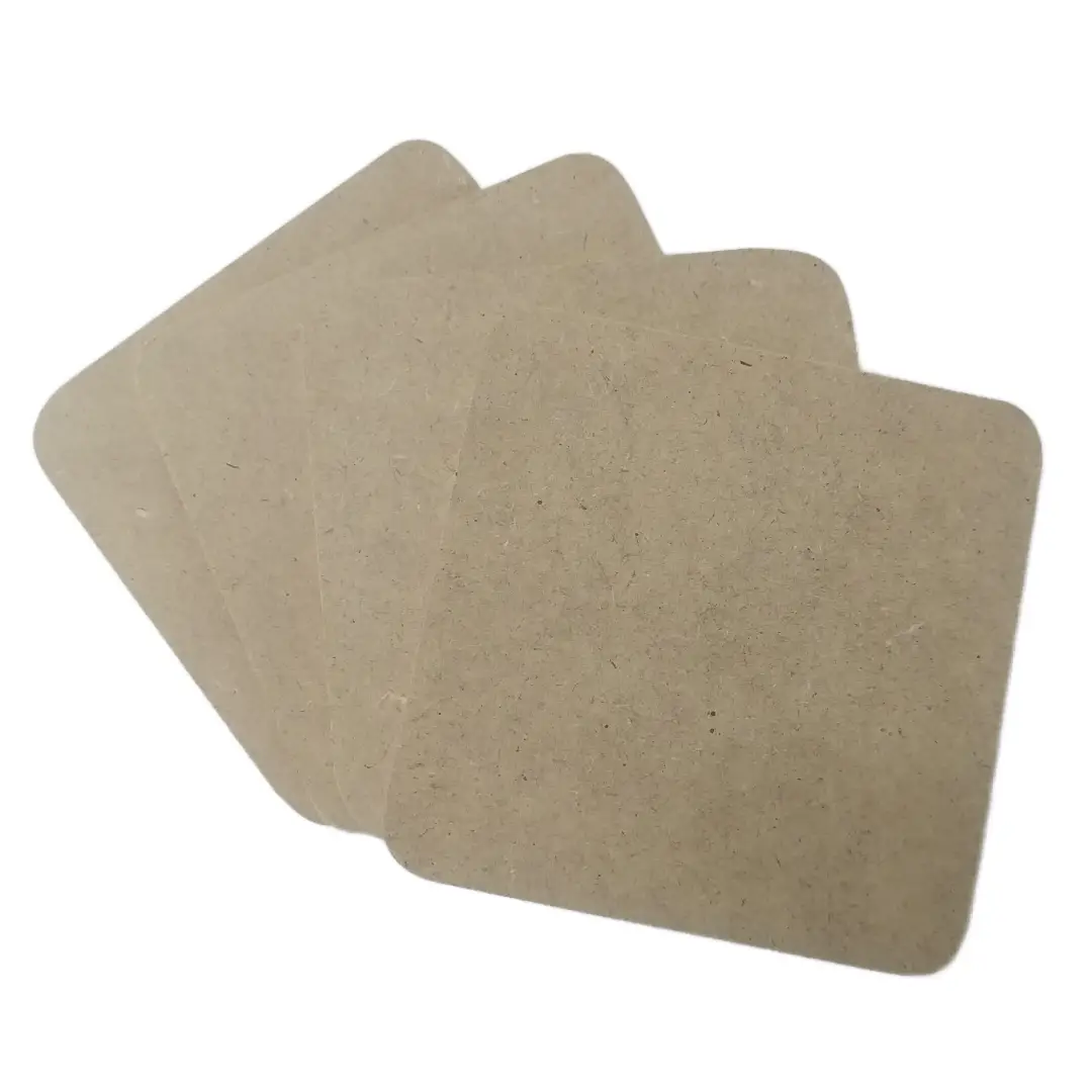 Wooden Square Filleted Coaster - 6mm