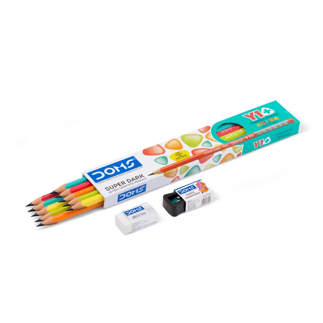 Doms Y1 Triangular Pencils - Super Dark HB