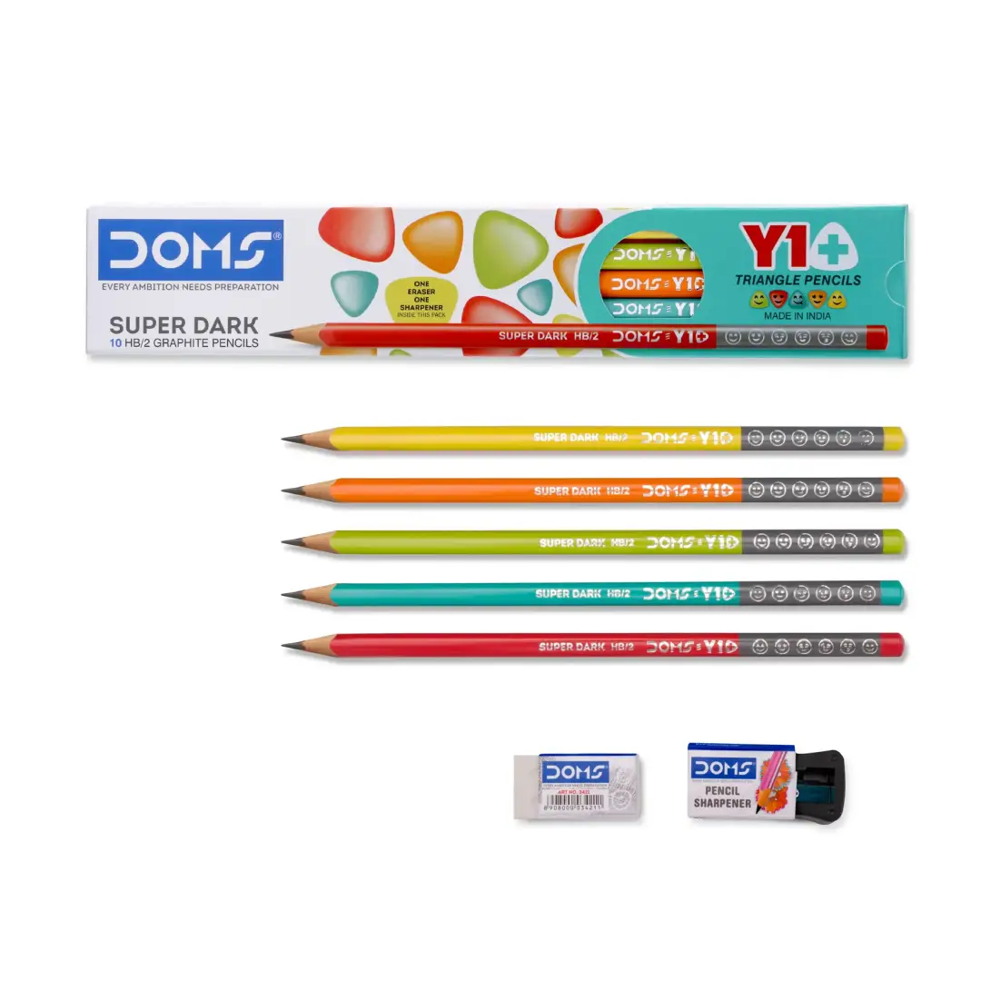 Doms Y1 Triangular Pencils - Super Dark HB
