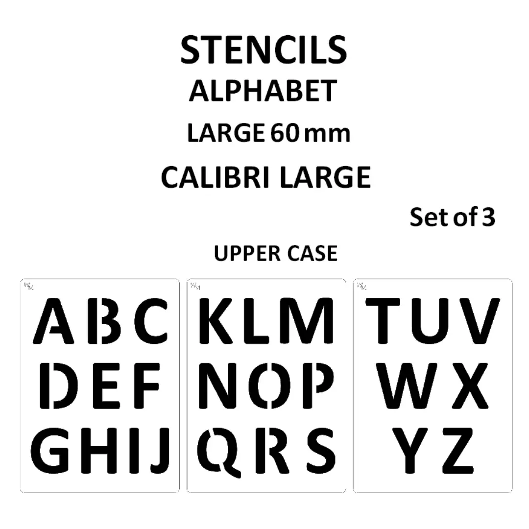 Stencil - ABC Calibri Uppercase 60mm