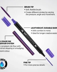 Zieler Brush & Fine Tip Pens – 18pc