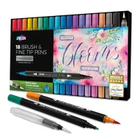 Zieler Brush & Fine Tip Pens – 18pc