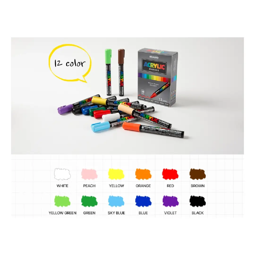 Mungyo Acrylic Marker - 12 Piece