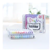 Mungyo Brush Acrylic Marker – 24 Piece