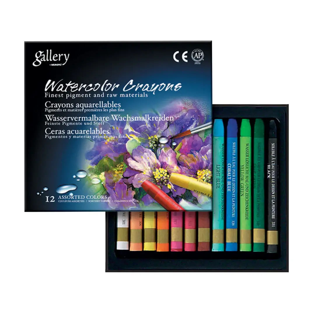 Mungyo Watercolour Crayons - 12 Piece