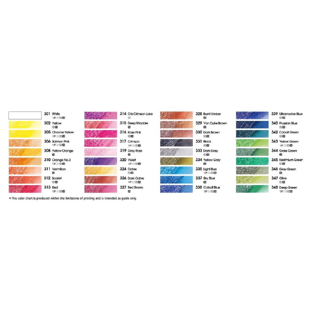 Mungyo Watercolour Crayons - 12 Piece