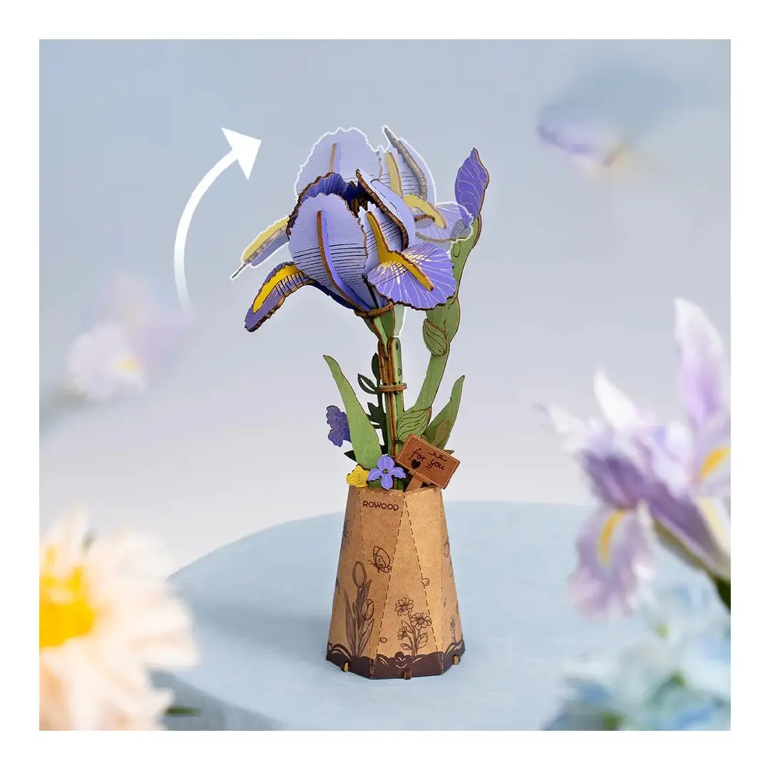 Robotime 3D Wooden Puzzle -Purple Iris