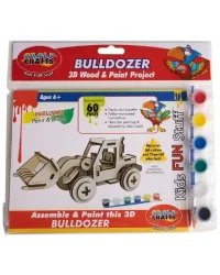 3D Wood And Paint Set – Bulldozer