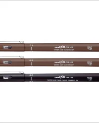 Uni Pin Drawing Pen Set of 3 – Sepia & Black