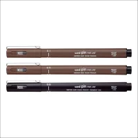 Uni Pin Drawing Pen Set of 3 – Sepia & Black