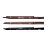 Uni Pin Drawing Pen Set of 3 - Sepia & Black