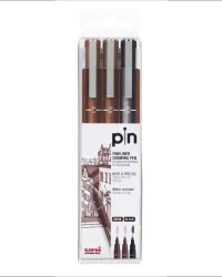 Uni Pin Drawing Pen Set of 3 – Sepia & Black