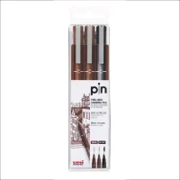 Uni Pin Drawing Pen Set of 3 – Sepia & Black