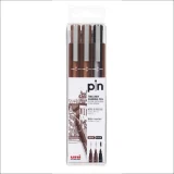 Uni Pin Drawing Pen Set of 3 - Sepia & Black