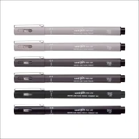 Uni Pin Drawing Pen Set of 6 – Grey & Black