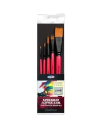 Acrylic & Oil Brush Set – Zieler 5pc