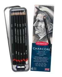 Derwent Charcoal Pencil – Tin Set – 6pc