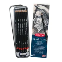 Derwent Charcoal Pencil – Tin Set – 6pc