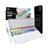 Metallic Watercolour Paint - Zieler Half Pan Set - 24 Colours