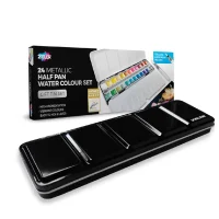 Metallic Watercolour Paint – Zieler Half Pan Set – 24 Colours