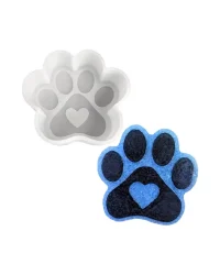 Silicone Mould Paw Print Heart
