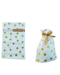 Drawstring Bag – Gold Dots 5pc – 15x23cm