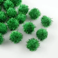 Pom Pom – Glitter Green 15mm